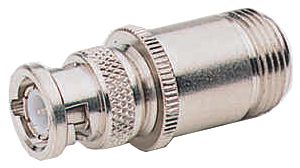 RF Adapter, Straight, N Socket - BNC Plug, 50Ohm