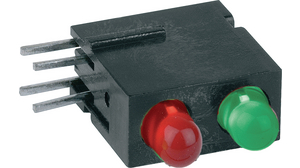 PCB LED G 568nm, R 660nm 3 mm Green / Red
