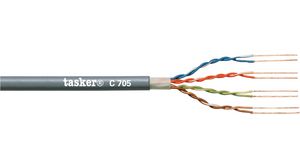 LAN Cable PVC CAT5e 4x2x0.14mm² UTP Grey 100m