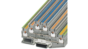 Multi-level terminal block, Push-In, 6 Poles, 500V, 20A, 0.14 ... 4mm², Grey