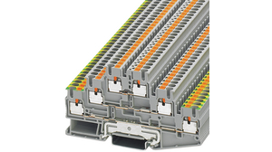 Multi-level terminal block, Push-In, 6 Poles, 500V, 20A, 0.14 ... 4mm², Grey