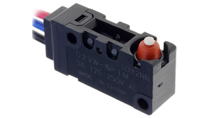 Micro Switch D2VW, 5A, 1CO, 1.96N, Pin Plunger