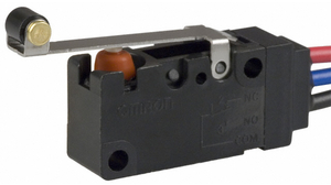 Micro Switch D2VW, 5A, 1CO, 1.18N, Hinge Roller Lever