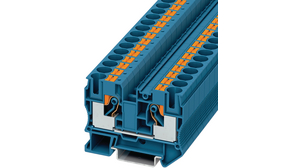 Feed-through terminal block, Push-In, 2 Poles, 1kV, 57A, 0.52 ... 16mm², Blue
