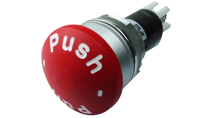 Emergency stop push-button 1NC + 1NO IP65 Blade Terminal, 2.8 x 0.8 mm / Soldering Lugs B1E