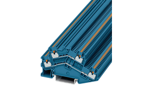 Double-level terminal block, Push-In, 4 Poles, 500V, 16A, 0.14 ... 1.5mm², Blue