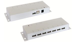 Industrial USB Hub, 7x USB-A Socket, 2.0, 480Mbps