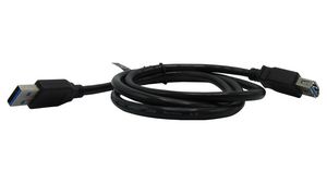 Cable, USB-A Plug - USB-A Socket, 1m, USB 3.0, Black