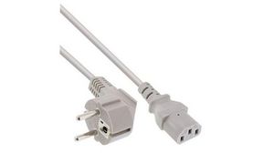 Câble d'alimentation AC, Fiche DE/FR Type F/E (CEE 7/7) - IEC 60320 C13, 1.8m, Blanc