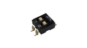 DIP Switch, Slide, 2 Positions, 2.54mm, Gull Wing Terminal