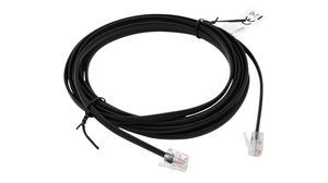 Câble téléphonique modulaire, Fiche RJ10 - Fiche RJ10, Plat, 1m, Noir