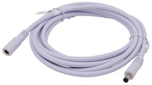 Stejnosměrný propojovací kabel, 2.5x5.5x9.5mm Zástrčka - 2.5x5.5x9.5mm Zásuvka, Rovný, 3m, Bílý
