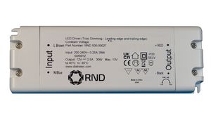 LED-meghajtó, Triac, szabályozható, CV, 30W 1.25A 24V IP20