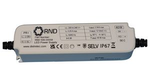 LED Driver, Constant Voltage, 40W 3.34A 12V IP67