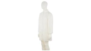Disposable Lab Coat, L, Cotton / Polyester / Polypropylene, White