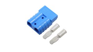 Connector, Plug, 2 Poles, 6AWG, 50A, Blue