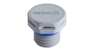 Pressure Relief Vent without Nut, Grey / Blue, 15.8mm, M12, IP68