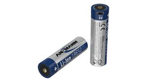 Rechargeable Battery with USB Charging Socket, Li-Ion, 18650, 3.6V, 2.6Ah