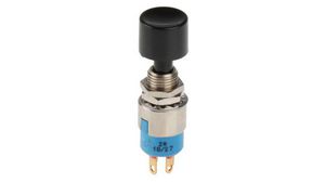 Miniature Push Button Switch, Momentary, Panel Mount, 4.2mm Cutout, SPDT, 250V ac