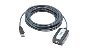 Cable, USB-A Plug - USB-A Socket, 5m, USB 2.0, Black