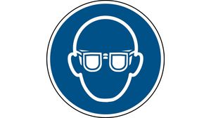ISO-Sicherheitsschild - Gehörschutz tragen, Rund, Weiss auf blau, Polyester, Mandatory Action, 1Stück