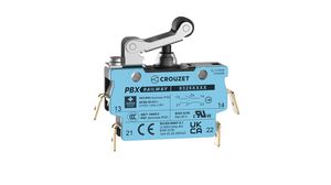 Micro Switch, 2A, 600mA, 1CO, 3.6N, Roller Lever, IP67, Quick Connect Terminal, 6.3 x 0.8 mm