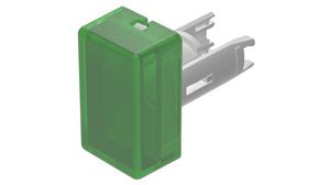 Switch Lens Rectangular Green Translucent Plastic EAO 18 Series