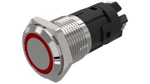 Podświetlany przełącznik przyciskowy Funkcja chwilowa 1CO LED Czerwony Okrąg Zacisk śrubowy