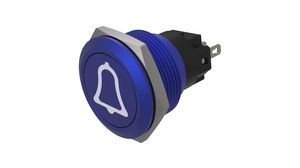 Pushbutton Switch, 1CO, Momentary Function, Bell, Blue, 22mm