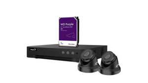 Surveillance Kit, 4 Channel NVR, 2x 2MP IP Dome Cameras, 1TB HDD, Black