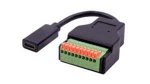 Adapter, 150mm, USB-C 3.0 Plug - Terminal Block