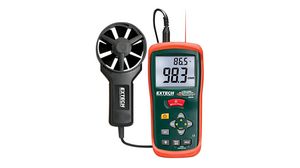 Thermo-Anemometer with IR Thermometer, 0.4 ... 30m/s, -50 ... 260°C