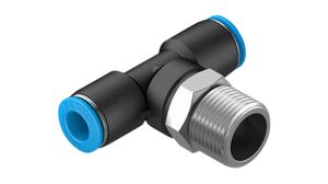 T-Fitting, Compressed Air, Brass, 49.4mm, R3/8", Male Thread