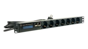 Metered PDU with Current Metering / Monitoring 7x DE Type F (CEE 7/3) Socket - DE Type F (CEE 7/4) Plug