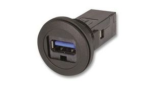 Adapter przelotowy, czarny, Gniazdo USB-A 3.0 - Wtyk USB-A 3.0