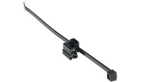 Cable Tie with Edge Clip, UV Resistant 200 x 4.6mm, Polyamide 6.6 W, 225N, Black, Pack of 100 pieces