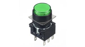 Pushbutton Switch Momentary Function 2CO Panel Mount Black / Green