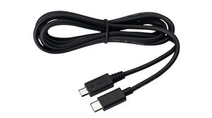 Headset Cable, USB-C Plug - USB Micro-B Plug, 1.5m, Black