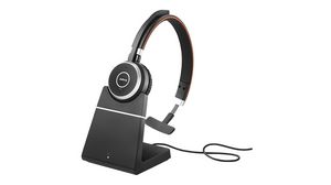 Headset with Charging Stand, UC, Evolve 65 SE, Mono, On-Ear, 20kHz, Bluetooth, Black / Red