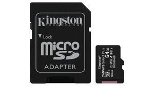 MicroSDXC-Karte, microSD, 64GB, 100MB/s, 10MB/s, Schwarz