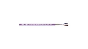 UNITRONIC BUS DN Data Cable, 4 Cores, 0.25 mm², 0.34 mm², Screened, Purple PUR, PVC Sheath, 22 AWG