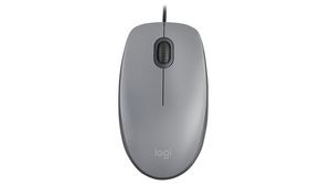 Wired Mouse M110 1000dpi Optical Ambidextrous Grey