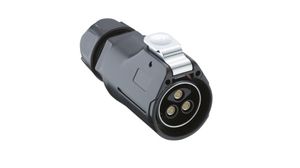 Cable Receptacle, Size 28, Socket, 3 Contacts, 43A, 500V, IP67