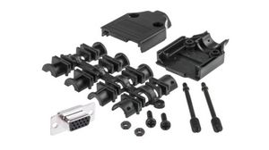 D-Sub Connector Kit, DE-15 Socket, Solder, ABS