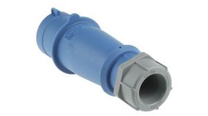 AM-TOP IP44 Blue Cable Mount 3P Industrial Power Plug, Rated At 32A, 230 V