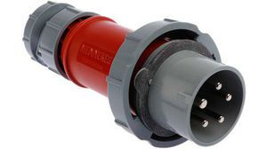 PowerTOP IP67 Red Cable Mount 3P + N + E Industrial Power Plug, Rated At 32A, 400 V