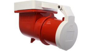 MENNEKES IP44 Red Panel Mount 3P + N + E Right Angle Industrial Power Plug, Rated At 32A, 400 V