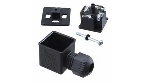 Valve Connector, Right Angle, Black, Contacts - 3