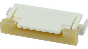 FFC / FPC Connector, Poles - 6, 125V, 1A, Right Angle