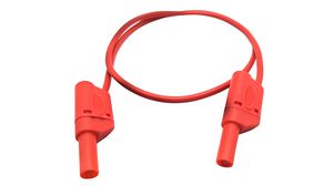 Test Lead, Shrouded, Stackable, Banana Plug, 4 mm, PVC, 32A, 1kV, 1m, 2.08mm², Red